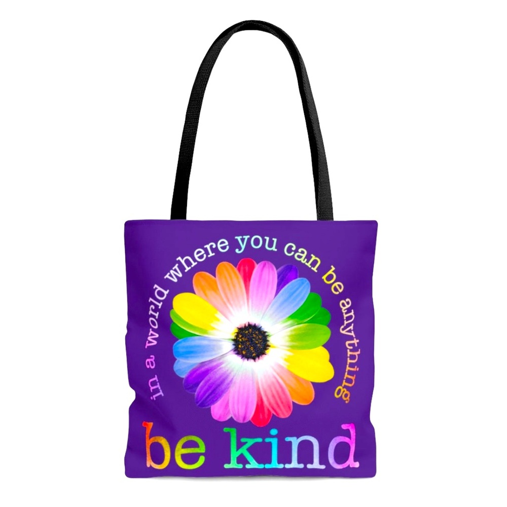 “Be Kind” Daisy Flower Large Tote Bag